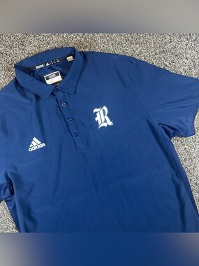 Adidas Rice University Owls Mens XL Stadium Coaches Navy Performance Polo Logo